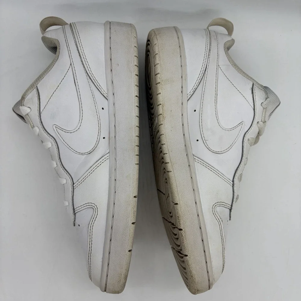 Nike Youth 7 7Y Athletic Shoes Court Borough Low Recraft All White BQ5448-100